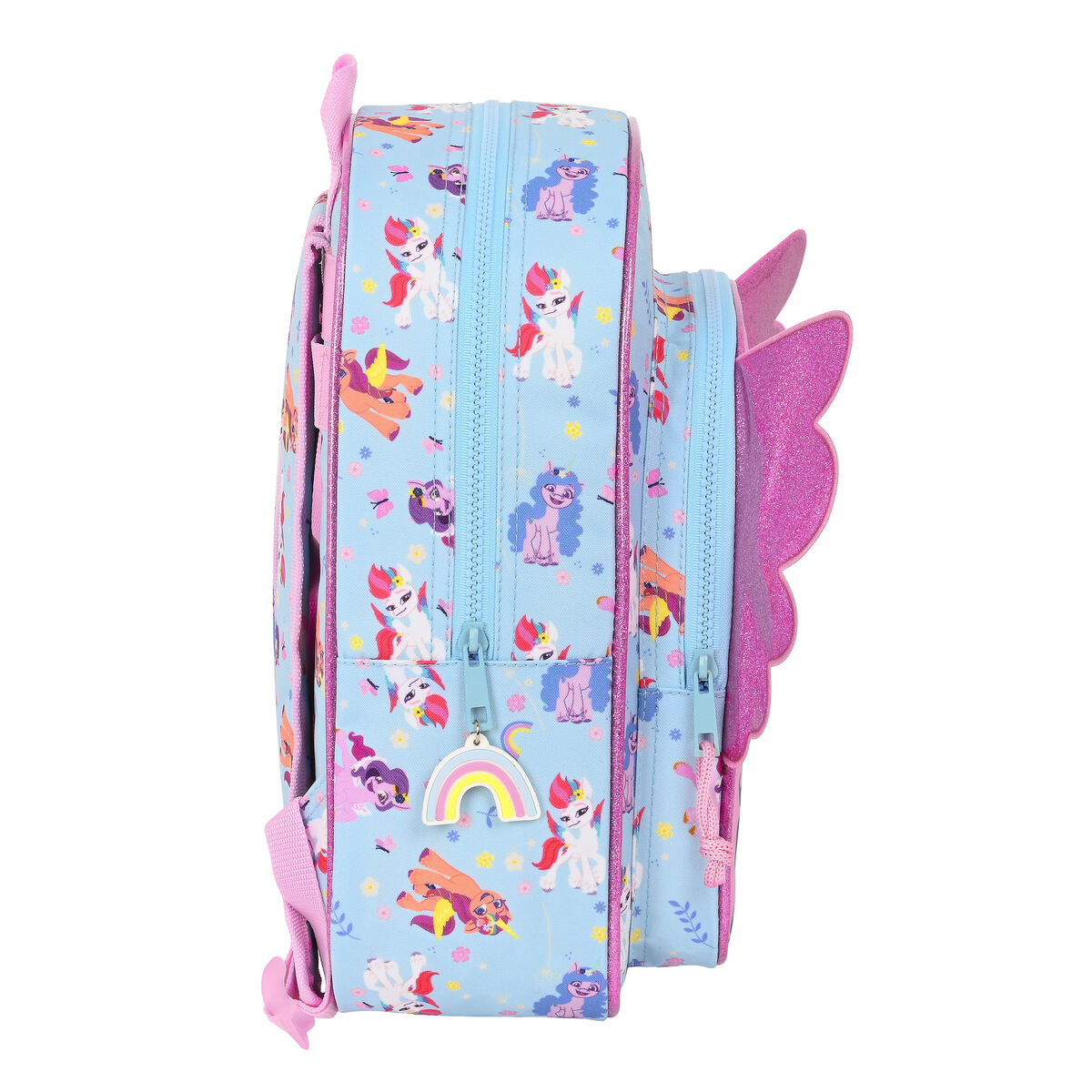 Mochila Escolar My Little Pony Wild & Free Azul Cor de Rosa 22 X