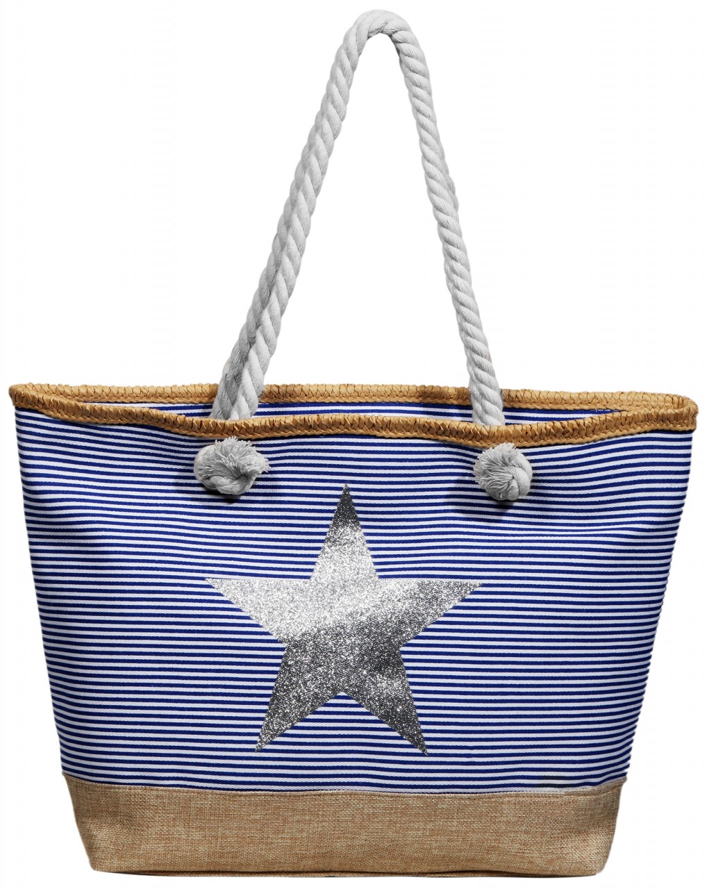 Mestre Artesão - Mestre Artesão Bolsa De Praia Estrela Azul Em Tecido  0149