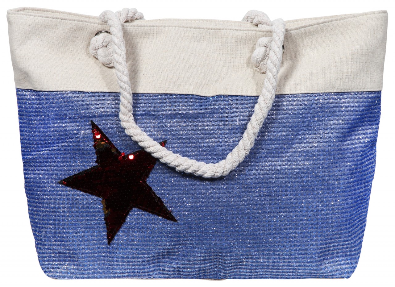 imagem de Mestre Artesão Bolsa De Praia Estrela Azul  01793